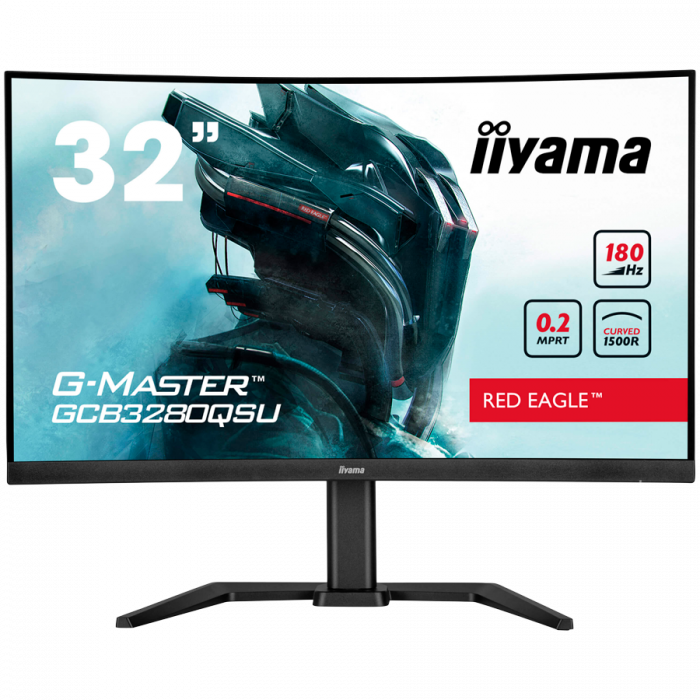 IIYAMA Monitor LED Gaming GCB3280QSU-B2 31.5" VA Curved 2560 x 1440 180Hz 350cd 0.2ms HDMI DP USB HUB height, swivel, tilt [1]