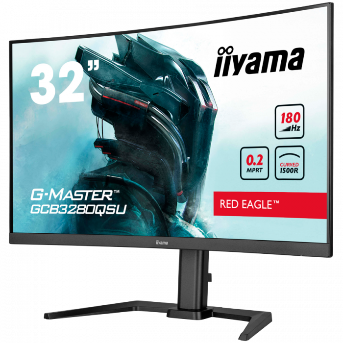 IIYAMA Monitor LED Gaming GCB3280QSU-B2 31.5" VA Curved 2560 x 1440 180Hz 350cd 0.2ms HDMI DP USB HUB height, swivel, tilt [2]