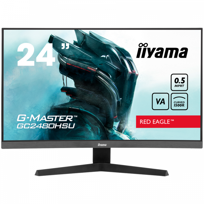 IIYAMA Monitor LED GC2480HSU-B1 23.6" VA Curved 1920 x 1080 180Hz 300 cd/m 3000:1 HDMI DP USB HUB Tilt [1]