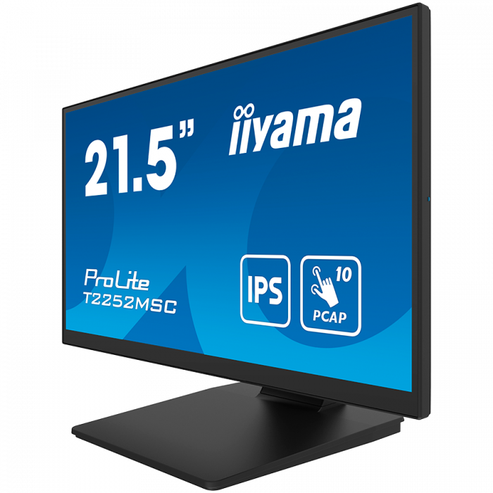 IIYAMA Monitor LED T2252MSC-B2 21.5" IPS TOUCH Capacitive 1920 x 1080, 250 cd/m², 1000:1, 5ms, Touch points 10, Touch method stylus, finger, glove, Touch interface USB, HDMI x1, DisplayPort x1, Speake [2]