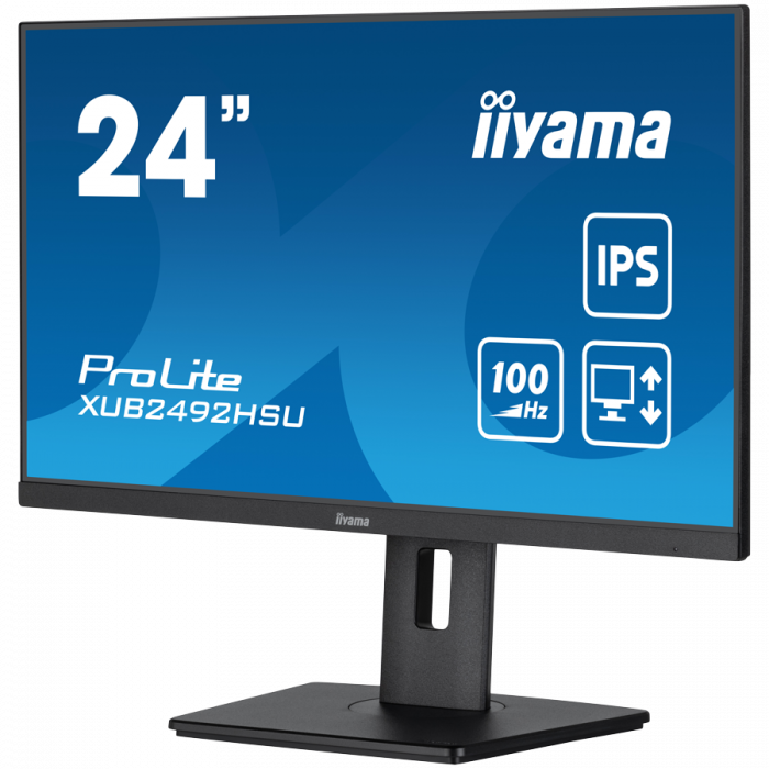 IIYAMA Monitor LED XUB2492HSU-B6 24” IPS 1920 x 1080 @100Hz 250 cd/m² 1300:1 0.4ms HDMI DP USBx4 height, swivel, tilt, pivot (rotation both sides) [3]