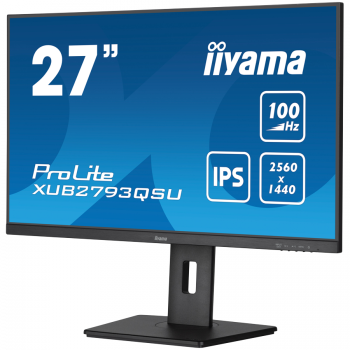IIYAMA Monitor LED XUB2793QSU-B7 27" IPS 2560 x 1440 @100Hz 300 cd/m² 1300:1 1ms HDMI DP USB Hub 3.2 height, swivel, tilt, pivot (rotation both sides) [3]