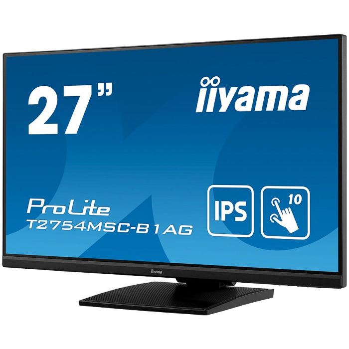 IIYAMA Multiboard T2754MSC-B1AG 27" PCAP 10P Touch, Anti Glare coating, 1920x1080, IPS-panel, Slim Bezel, Speakers, VGA, HDMI, Double Hinge stand, 300cd/m², USB (1x 3.0), 5ms, USB Touch Interface EAN: [2]