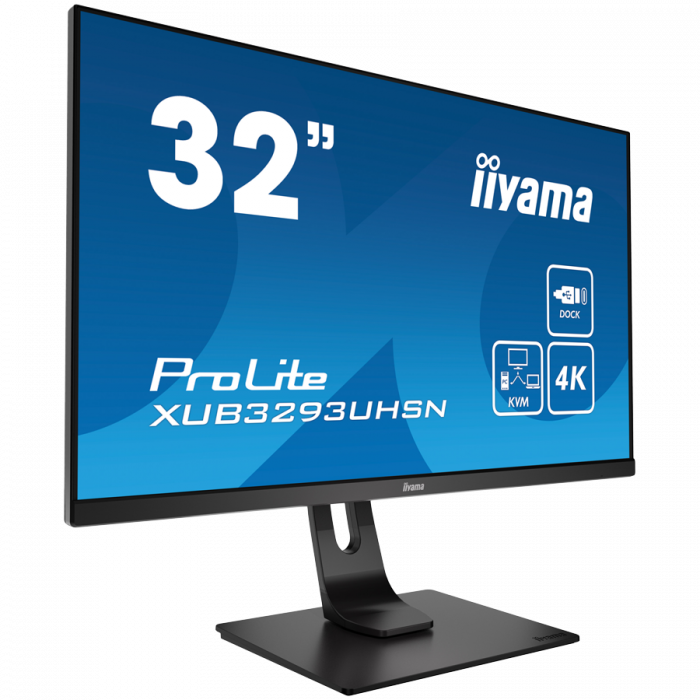 Iiyama ProLite XUB3293UHSN-B5LED monitor 32" (31.5" viewable) 3840 x 2160 4K @ 60 Hz IPS 350 cd/m² 1000:1 4 ms HDMI DisplayPort USB-C speakers matte black [2]