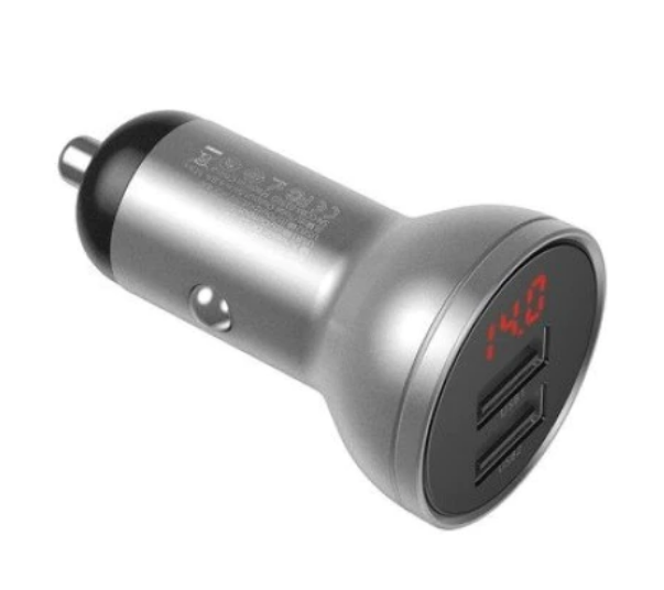INCARCATOR AUTO Baseus Digital Display, 2 x USB Output 5V/4.8A, total output 24W, pt. bricheta auto, afisaj digital, argintiu "CCBX-0S" (include TV 0.18 lei) - 6953156215382 [2]