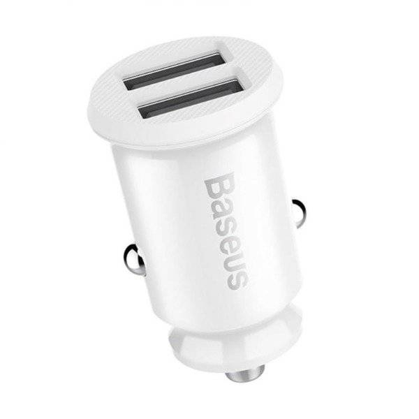 INCARCATOR auto Baseus Grain, 2 x USB Output 5V/3.1A total ambele porturi, pt. bricheta auto, alb \\"CCALL-ML02\\" (include TV 0.8lei) [3]