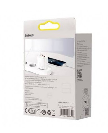 INCARCATOR retea Baseus Compact, Quick Charge 30W, 2 x USB 5V/3A, 1 x USB Type-C 5V/3A, alb \\"CCXJ-E02\\" (include timbru verde 0.75 lei) - 6953156207301 [6]