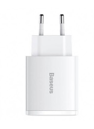 INCARCATOR retea Baseus Compact, Quick Charge 30W, 2 x USB 5V/3A, 1 x USB Type-C 5V/3A, alb \\"CCXJ-E02\\" (include timbru verde 0.75 lei) - 6953156207301 [2]