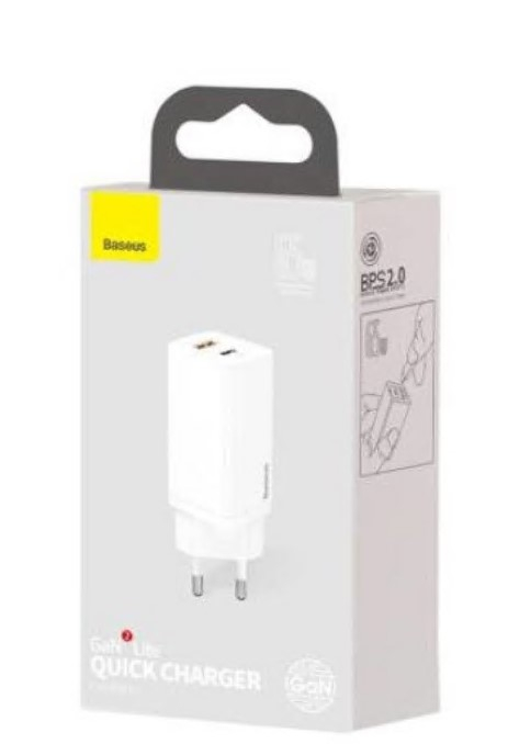 INCARCATOR retea Baseus GaN2 Lite, Quick Charge 65W, 1 x USB 5V/3A, 1 x USB Type-C 5V/3A, alb \\"CCGAN2L-B02\\" (include timbru verde 0.75 lei) - 6953156232945 [4]