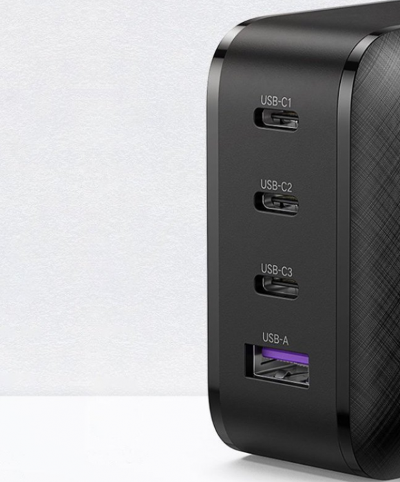INCARCATOR retea Ugreen, "CD104" Quick Charge 3.0 65W, 3 x USB Type-C 5V/3A, 1 x USB-A 5V/3A, negru "70774" (include timbru verde 0.75 lei) - 6957303877744 [2]
