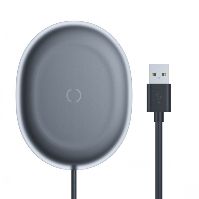 INCARCATOR wireless Baseus Jelly Qi 15W, compatibilitate smartphones si airpods, cablu Type-C la USB inclus, negru \\"WXGD-01\\" [1]