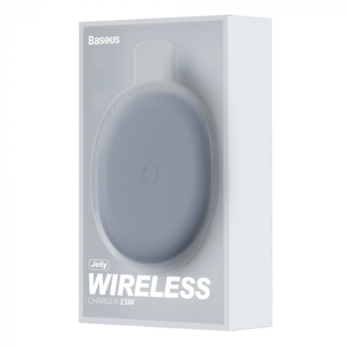INCARCATOR wireless Baseus Jelly Qi 15W, compatibilitate smartphones si airpods, cablu Type-C la USB inclus, negru \\"WXGD-01\\" [5]