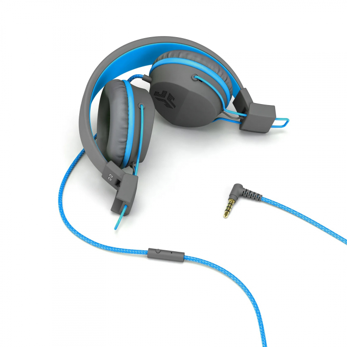 JLAB JBuddies Studio Kids Wired Headphones - Grey/Blue [3]