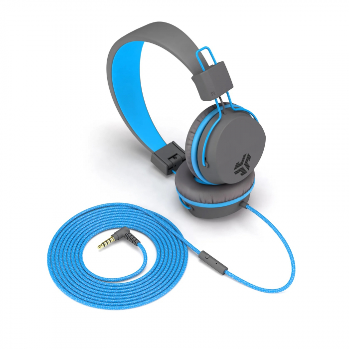 JLAB JBuddies Studio Kids Wired Headphones - Grey/Blue [4]