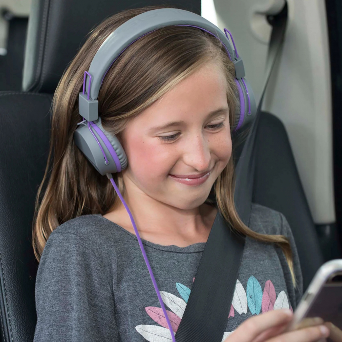 JLAB JBuddies Studio Kids Wired Headphones - Grey/Purple [4]