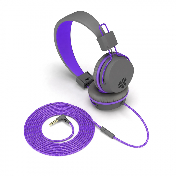 JLAB JBuddies Studio Kids Wired Headphones - Grey/Purple [3]