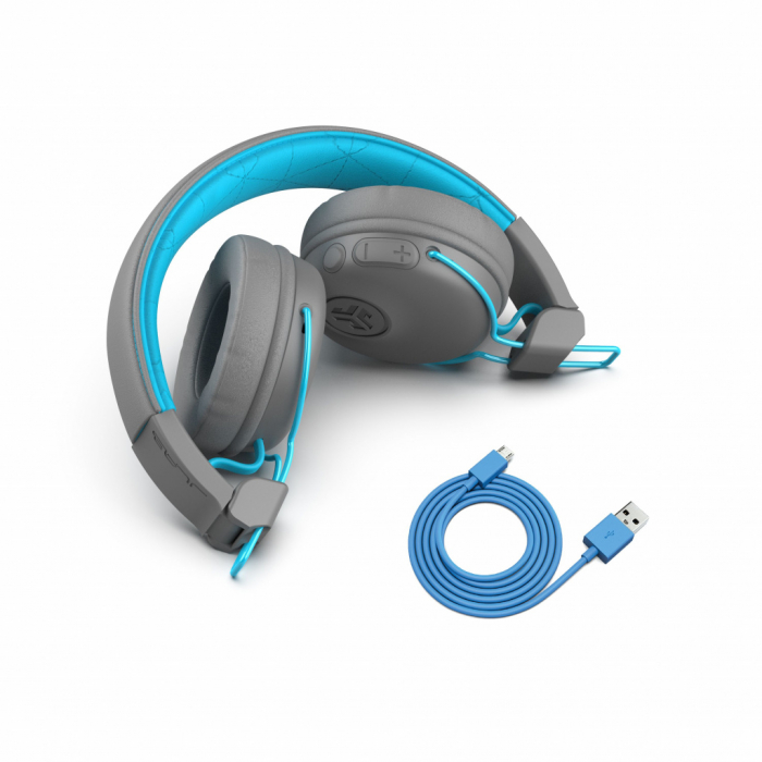 JLAB Studio Wireless On Ear Headphones Grey/Blue [3]