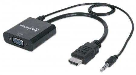 Cablu adaptor HDMI-Male/ VGA-Female, Audio, Black, Polybag  [1]