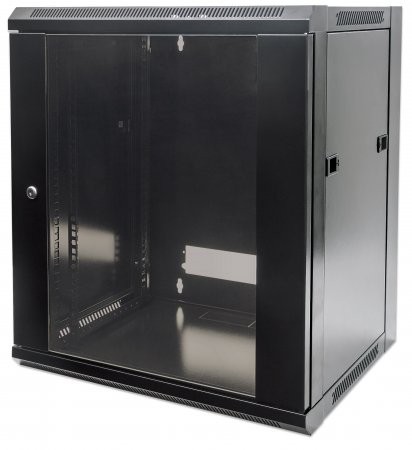 Cabinet 19"  fixare pe perete, Flatpack, Intellinet12U, Black, 635 (h) x 570 (w) x 450 (d) mm  [1]