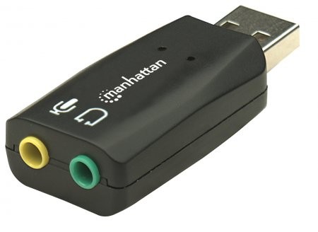 Placa de sunet USB 3-D Sound Adapter, Hi-Speed USB 2.0, A-male/2x 3.5 mm Stereo-female, Black, Blister  [1]