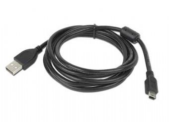 Cablu de date USB tata la mini USB 5PM tata, lungime cablu: 1.8m, bulk, Alb, GEMBIRD  [1]