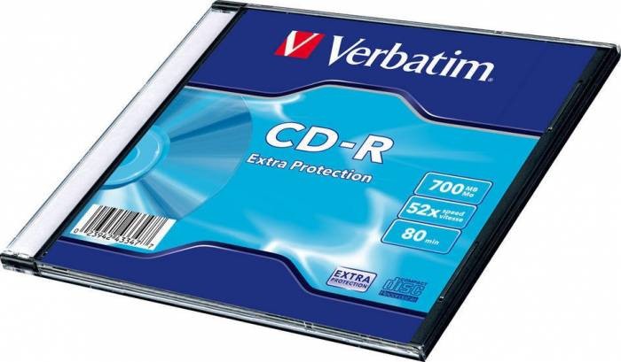 CD-R Verbatim 52X 700MB SINGLE SLIM CASE WRAP EXTRA PROTECTION  [1]
