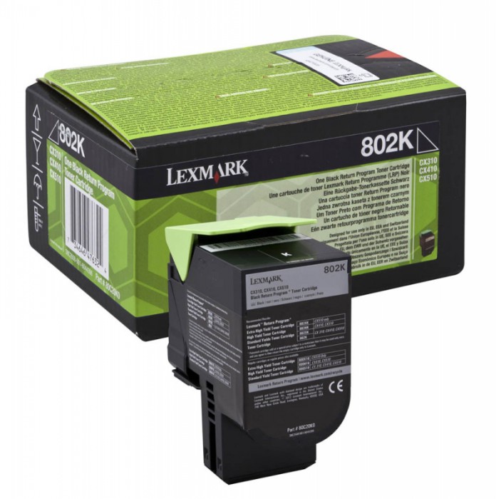 Toner Original pentru Lexmark Negru 802K, compatibil CX310/410/510, 1000pag  [1]