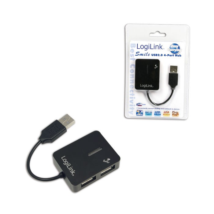 HUB USB 2.0 extern,  4*USB, Smile Logilink, black  [1]