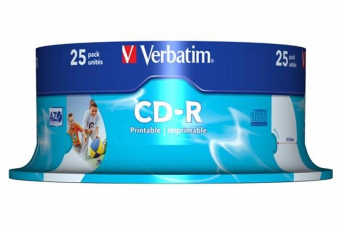 CD-R Verbatim AZO 52X 700MB 25PK SPINDLE WIDE INKJET PRINTABLE ID BRANDED  [1]