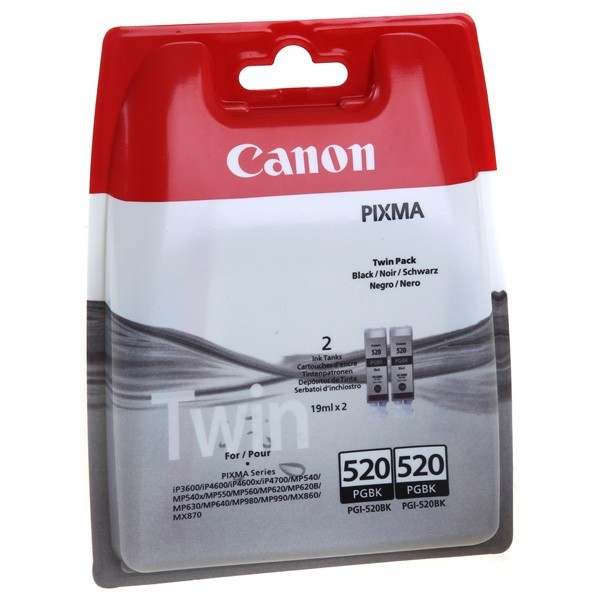 Cartus cerneala Original Canon PGI-520BK Negru, Twin Pack, compatibil Canon IP4900, 2 x 19 ml  [1]