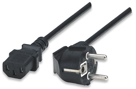 Cablu alimentare Schuko-Plug/C13, 1.8m, Black, Polybag  [1]