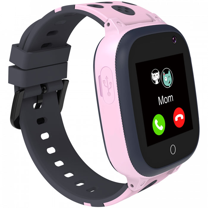 Kids smartwatch, 1.44 inch colorful screen, GPS function, Nano SIM card, 32+32MB, GSM(850/900/1800/1900MHz), 400mAh battery, compatibility with iOS and android, Pink, host: 52.9*40.3*14.8mm, strap: 23 [2]