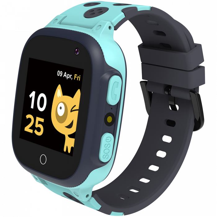 Kids smartwatch, 1.44 inch colorful screen,  GPS function, Nano SIM card, 32+32MB, GSM(850/900/1800/1900MHz), 400mAh battery, compatibility with iOS and android, Blue, host: 52.9*40.3*14.8mm, strap: 2 [2]
