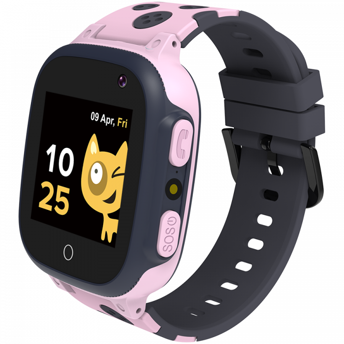 Kids smartwatch, 1.44 inch colorful screen, GPS function, Nano SIM card, 32+32MB, GSM(850/900/1800/1900MHz), 400mAh battery, compatibility with iOS and android, Pink, host: 52.9*40.3*14.8mm, strap: 23 [3]