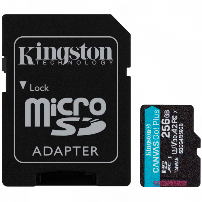 KINGSTON 256GB microSDXC Canvas Go Plus Gen4 200MB/s A2 U3 V30 Card + Adapter [1]