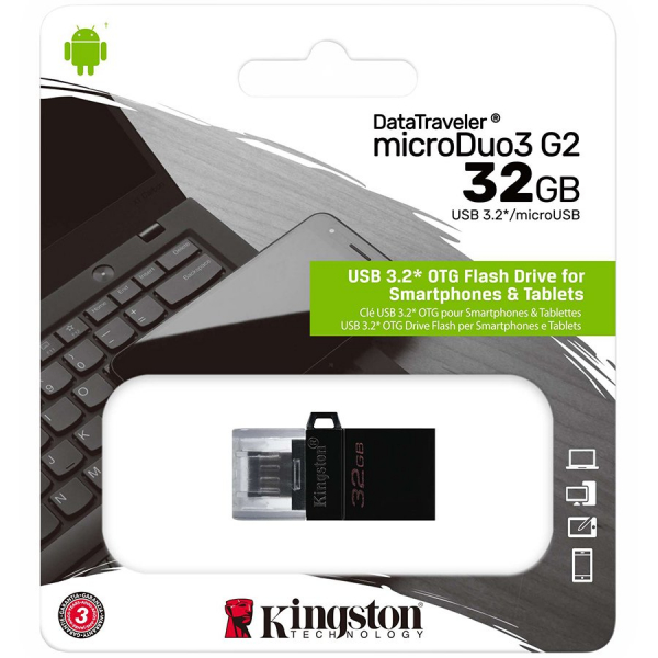 Kingston 32GB DT MicroDuo 3 Gen2 + microUSB (Android/OTG), EAN: 740617306668 [2]