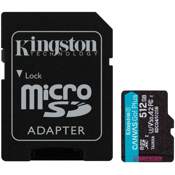 KINGSTON 512GB microSDXC Canvas Go Plus Gen4 200MB/s A2 U3 V30 Card + Adapter [1]