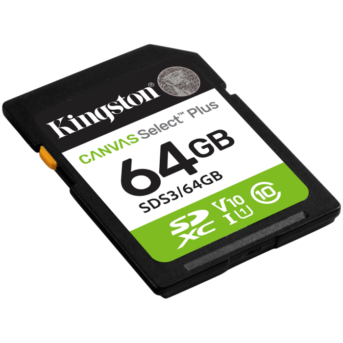 Kingston 64GB SDXC Canvas Select Plus Gen3 100MB/s C10 UHS-I U1 V10 [2]