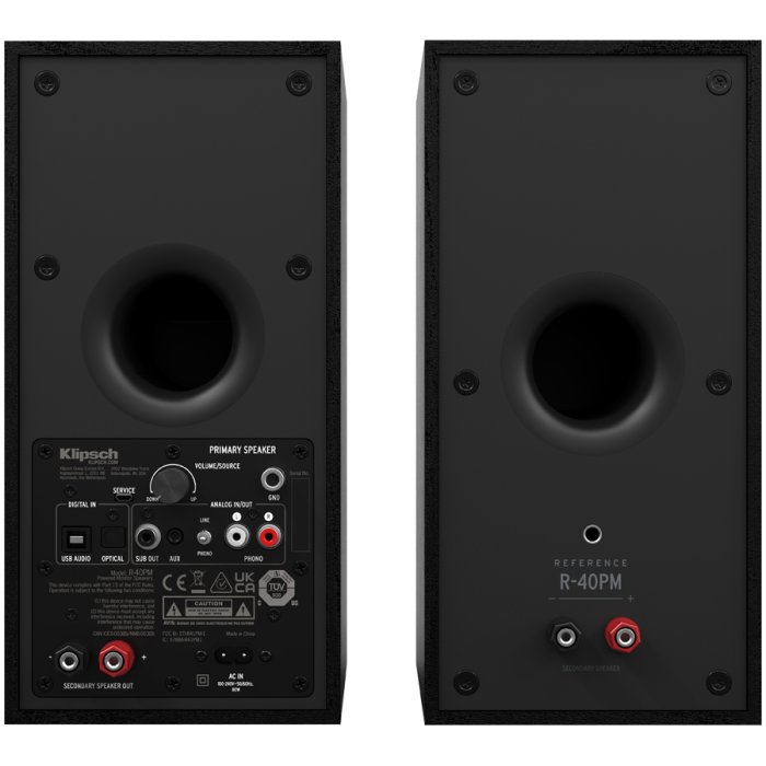 Klipsch Reference R-40PM, Powered Bookshelf Speakers, Black, Pair [3]