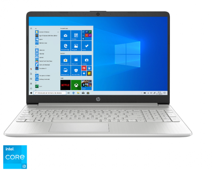 Laptop HP 15.6", cu procesor Intel® Core™ i3-1115G4, Full HD, 8GB, 512GB SSD, Intel® UHD Graphics, Windows 10 Home, Silver - 15s-fq2036nq [1]