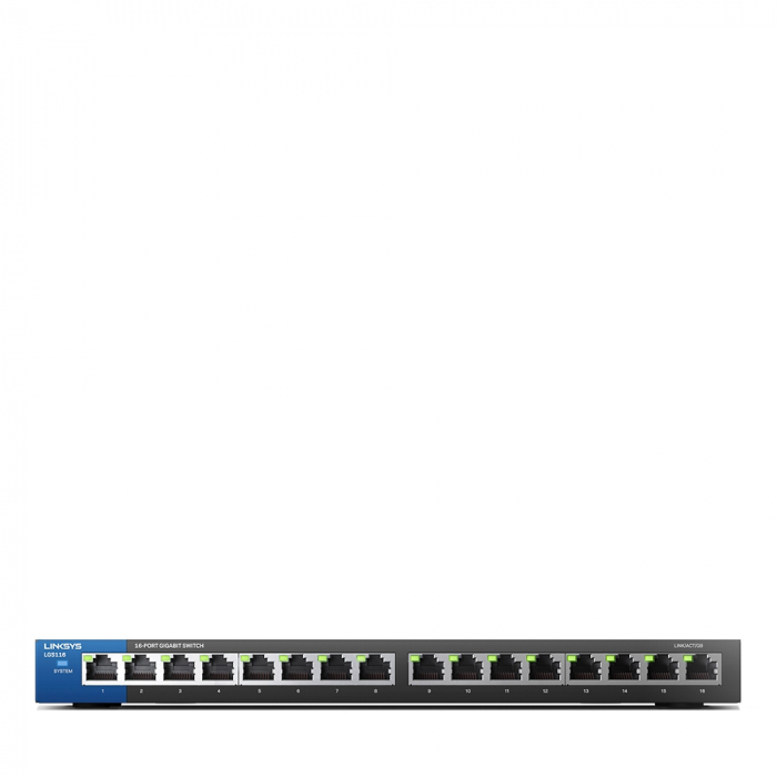 Linksys 16-Port Desktop Gigabit Switch (LGS116) - Black [6]