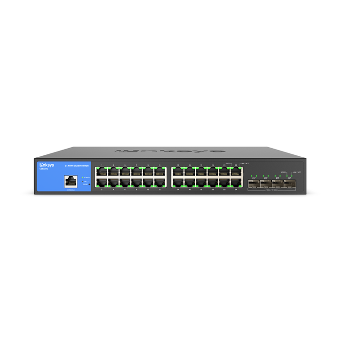 Linksys 24-Port Managed Gigabit Switch + 4 SFP+ Ports - Black [3]