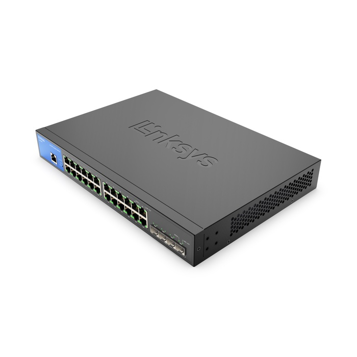 Linksys 24-Port Managed Gigabit Switch + 4 SFP+ Ports - Black [2]