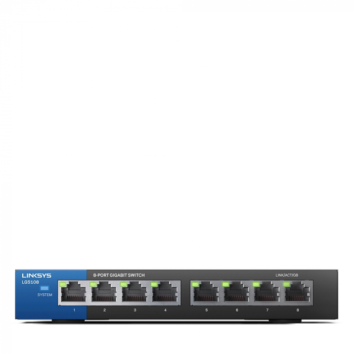Linksys 8-Port Desktop Gigabit Switch (LGS108) - Black [5]