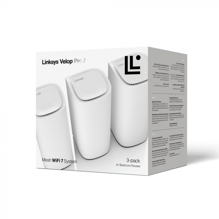 Linksys Velop MBE7003 Tri-Band Mesh WiFi 7 Router, 3-Pack [10]