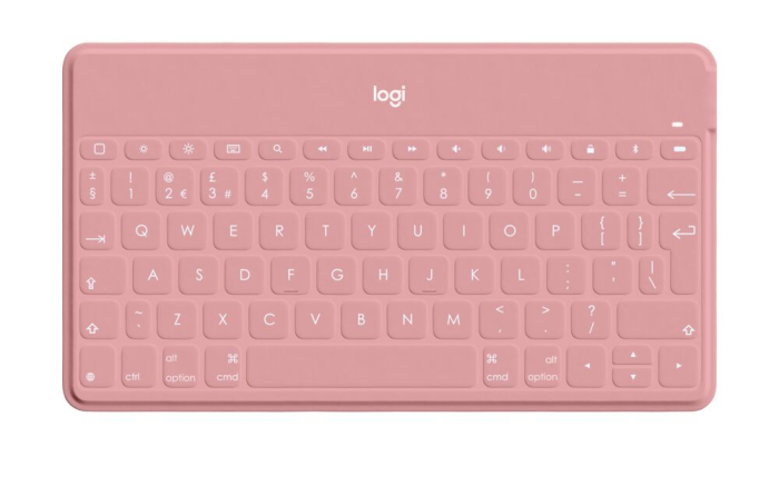Logitech Keys-to-go Ultra-light, Ultra-Portable Bluetooth Keyboard for iPhone, iPad, Apple TV and Mac - BlushPink - UK [1]