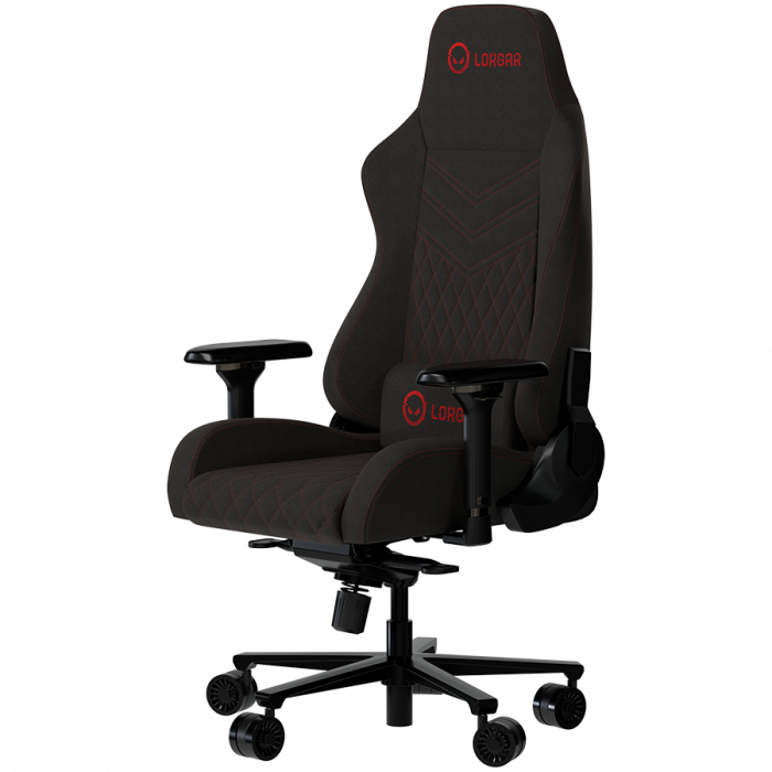 LORGAR Ace 422, Gaming chair, Anti-stain durable fabric, 1.8 mm metal frame, multiblock mechanism, 4D armrests, 5 Star aluminium base, Class-4 gas lift, 75mm PU casters, Black + red [2]