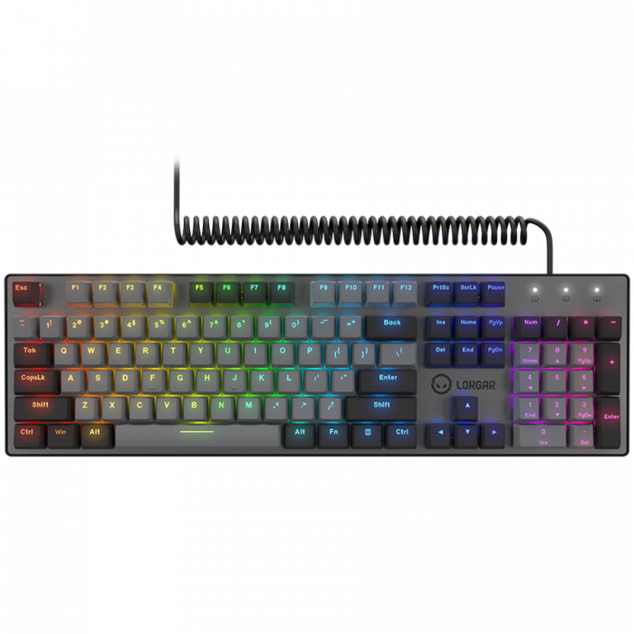 LORGAR Azar 514, Wired mechanical gaming keyboard, RGB backlight, 1680000 colour variations, 18 modes, keys number: 104, 50M clicks, linear dream switches, spring cable up to 3.4m, ABS plastic+metal,  [2]
