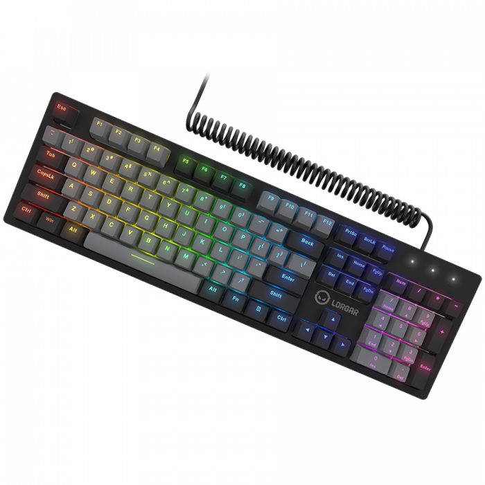 LORGAR Azar 514, Wired mechanical gaming keyboard, RGB backlight, 1680000 colour variations, 18 modes, keys number: 104, 50M clicks, linear dream switches, spring cable up to 3.4m, ABS plastic+metal,  [3]