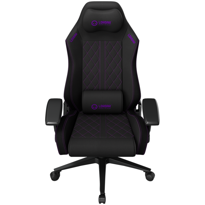 LORGAR CHA41, Ergonomic Gaming Chair Advanced, premium anti-stain fabric, Black/purple [2]